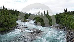 Gaustafallet River rapids on Swedisch Wilderness Road