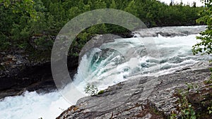 Gaustafallet Waterfall on Swedisch Wilderness Road