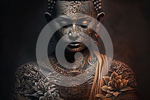 Gautama Buddha .The symbol of Hinduism, Buddhism, spirituality and enlightenment. Buddha Purnima Background. High