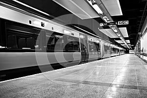 Gautrain - High Speed Commuter Train - BW photo