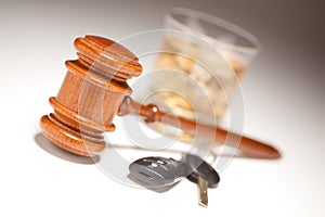 Gavel, Alcoholic Drink & Car Keys photo