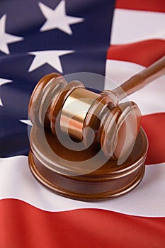 Gavel and american flag