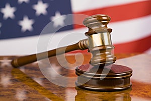 Gavel and american flag