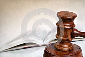 Gavel with Book and Copy Space