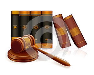 Gavel and books