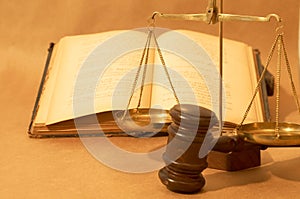 Gavel and books