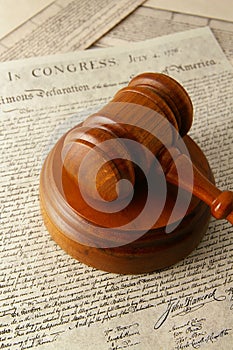 Gavel and Declaration of Independence