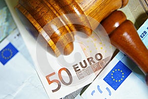 Gavel and Euro notes