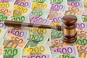 Gavel and euro notes photo
