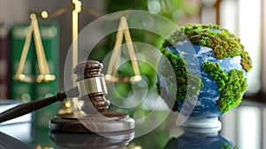 The Gavel and Green Globe.AI generated image
