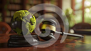 The Gavel and Green Globe. AI generated