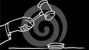 Gavel Hitting Wooden Block Drawing 2D Animation