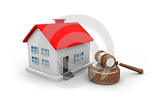 Gavel with house