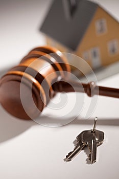 Gavel, House Keys and Model Home