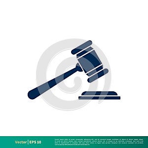 Gavel Law Office Icon Vector Logo Template Illustration Design. Vector EPS 10