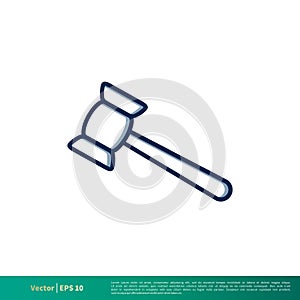 Gavel Law Office Icon Vector Logo Template Illustration Design. Vector EPS 10