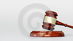 Gavel Mallet of justice on white background. Law Legal System Crime concept