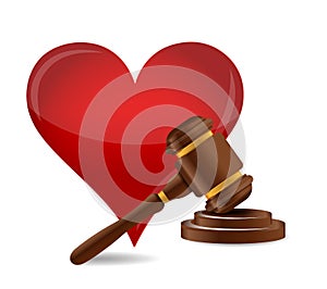 Gavel marriage concept illustration