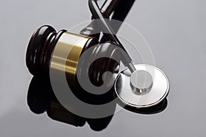 Gavel And Medical Stethoscope