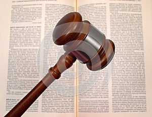 Gavel over law book