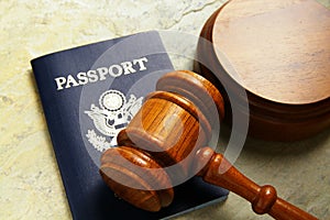 Gavel and passport