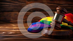 The gavel and rainbow flag.AI generated image
