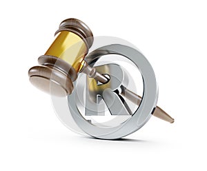 Gavel registered trademark sign 3d Illustrations