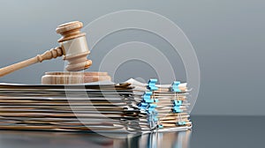 The Gavel Resting on Legal Documents.AI generated image