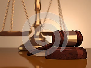 Gavel and scale of justice