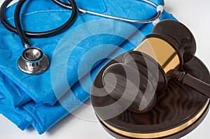 Gavel and stethoscope - medical law concept
