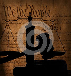 Gavel and US Constitution