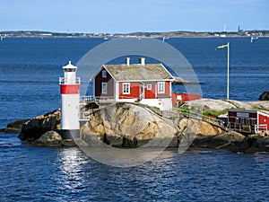 Gaveskar lighthouse in Gothenburg, Sweden