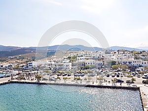 gavrio city and port in andros island greece