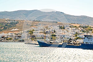 Gavrio city and port in andros island greece