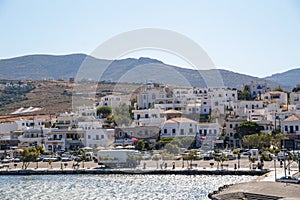 Gavrio city and port in andros island greece