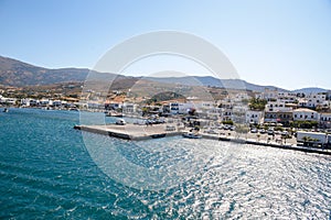 Gavrio city and port in andros island greece