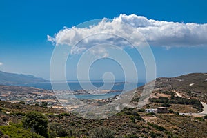 Gavrio city and port in andros island greece