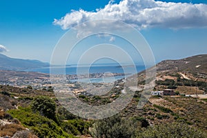 Gavrio city and port in andros island greece