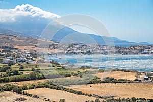 Gavrio city and port in andros island greece