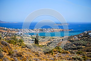 Gavrio city and port in andros island greece