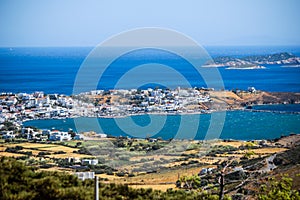 Gavrio city and port in andros island greece