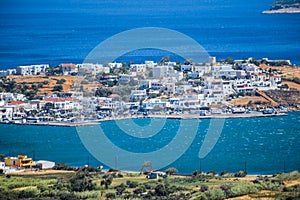 Gavrio city and port in andros island greece