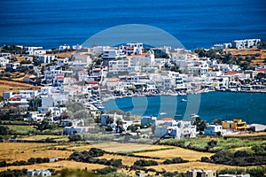 Gavrio city and port in andros island greece