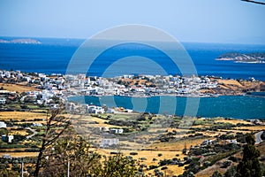 Gavrio city and port in andros island greece