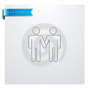 Gay couple Line Icon