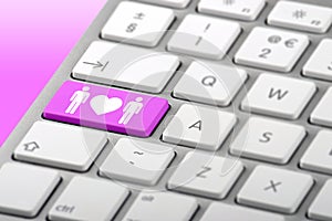 Gay Couple Symbol on a Keyboard