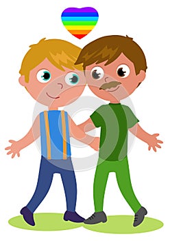 Gay couple vector illustration
