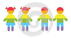 Gay family LGBT rights raibow icons white