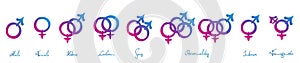 Gay Lesbian Hetero Bisexual Intersex Transgender LGBT Symbols photo