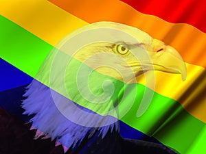 Gay Lesbian Rainbow Flag, Eagle
